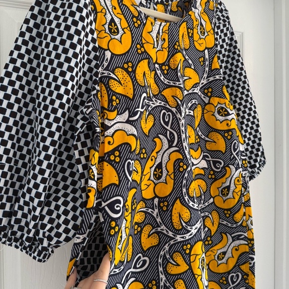 KIKI Clothing African Print Balloon Sleeve Dress Ethical Fashion Designer S - Picture 7 of 12